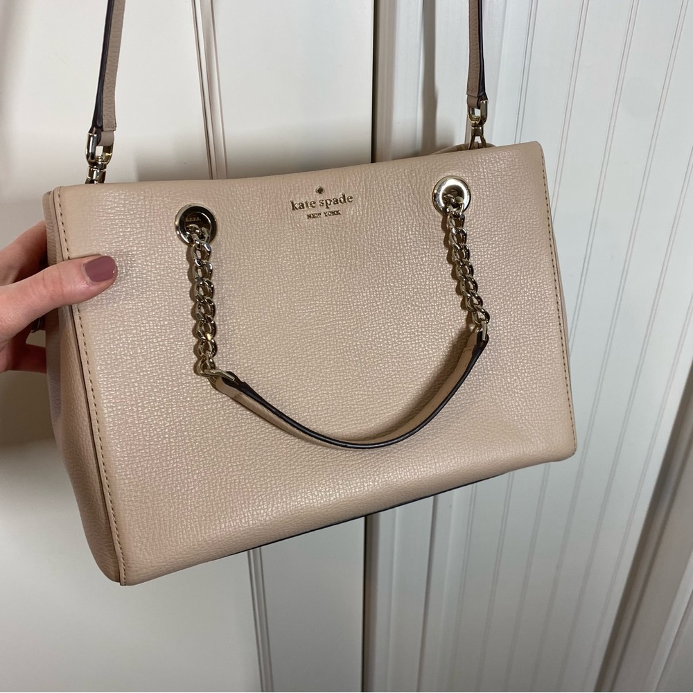 KATE‎ SPADE Jordyn medium chain handle tote bag beige with crossbody strap - Picture 2 of 10